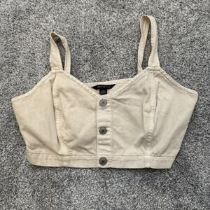 American Eagle Cropped Denim Bustier 10 Y2K Coquette Boho Festival Streetwear